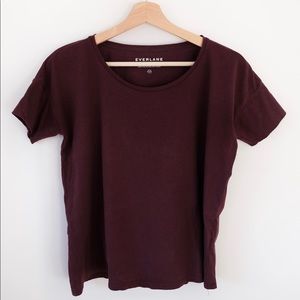 Everlane Burgundy Cotton Tshirt